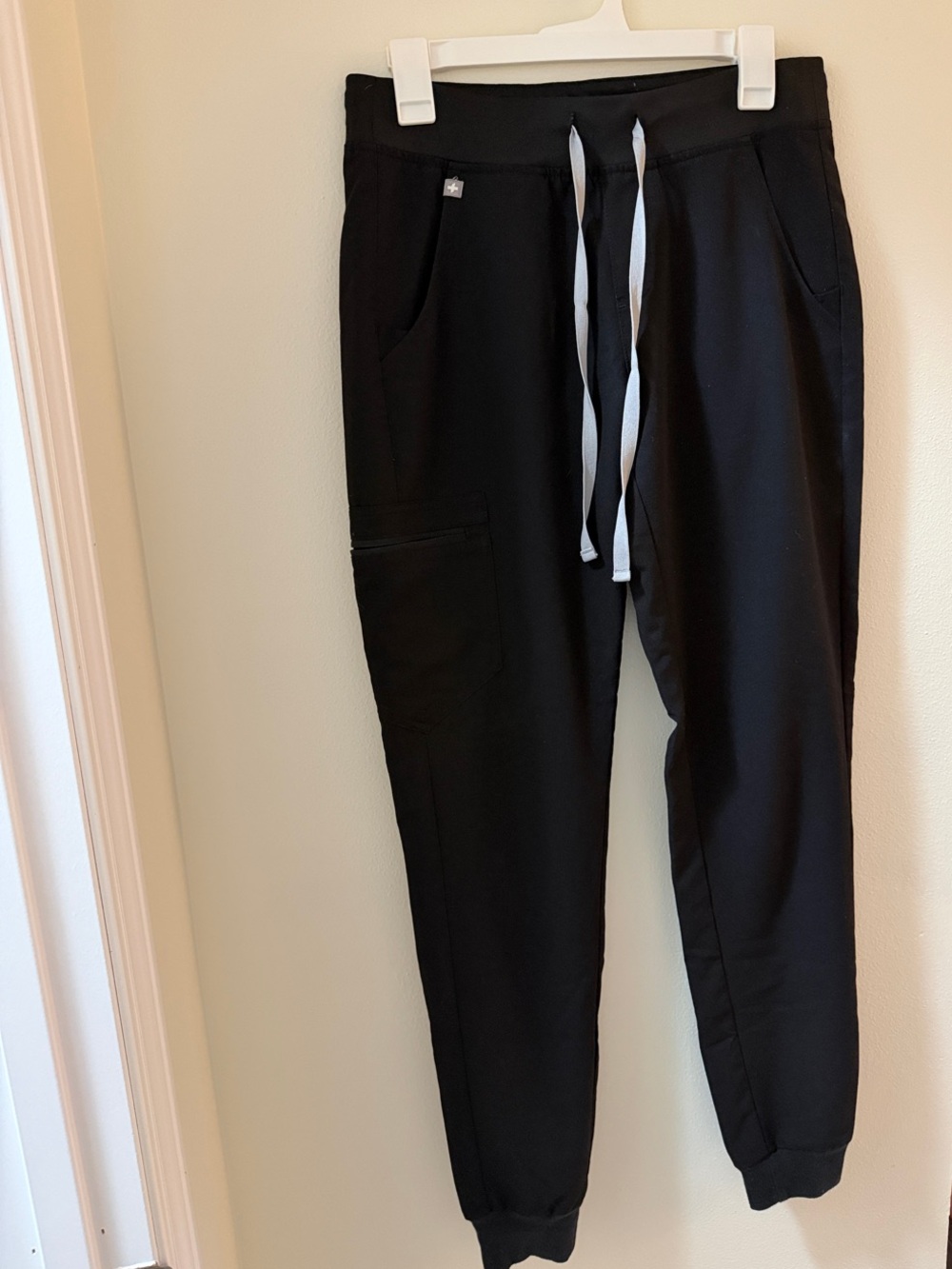 Figs Women's Black Jogger Pants with White Drawstring